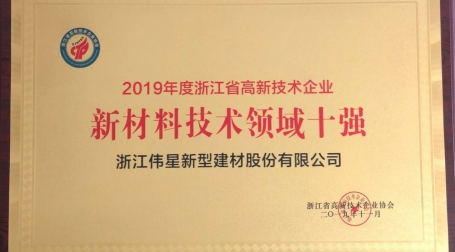 EVO真人视讯新材荣获“浙江省高新技术企业创新能力百强称号”